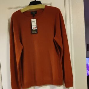 Charter Club Women's Orange Crew Neck Sweater